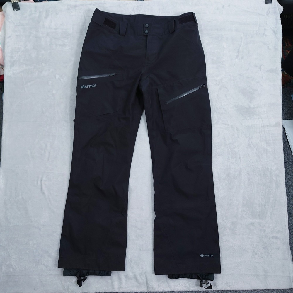 Marmot Orion Gore-Tex Ski Pants Womens Large Black RECCO Shell Waterproof P10850